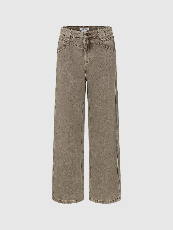 Wide-Leg Jeans Trendy Wide-Leg High-Waist Denim