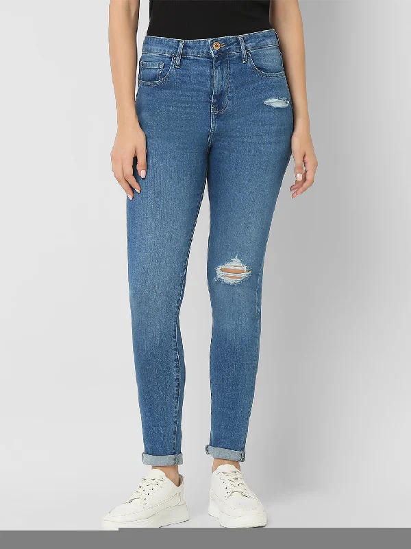 Spykar Women Super Slim Fit High-Rise Low Distress Stretchable Jeans Comfortable Zip-Up Skinny Jeans Spykar Women Super Slim Fit High-Rise Low Distress Stretchable Jeans Comfortable Zip-Up Skinny Jeans