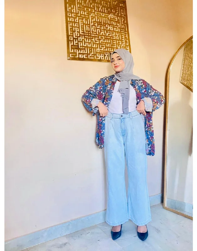 Wide Leg Jeans in Light Blue Cozy Wide-Legged Jeans