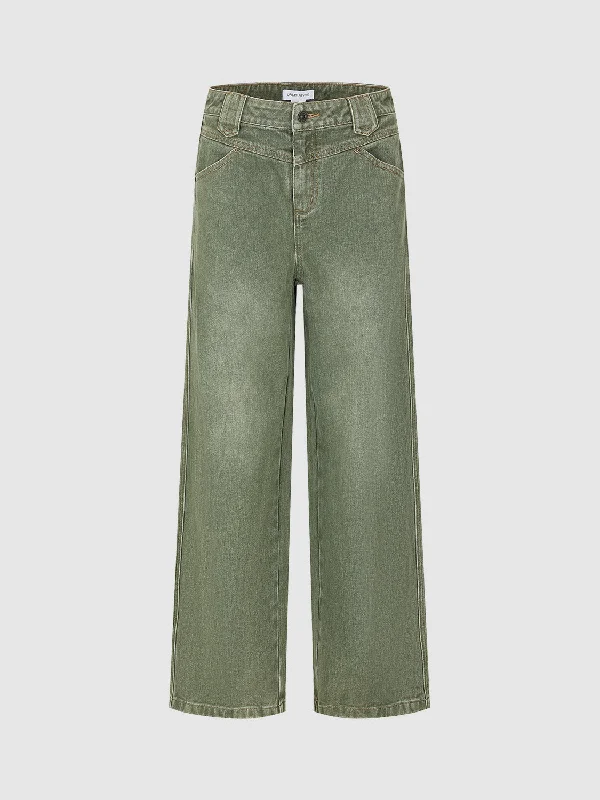 Wide-Leg Jeans Trendy Skinny High-Waist Jeans