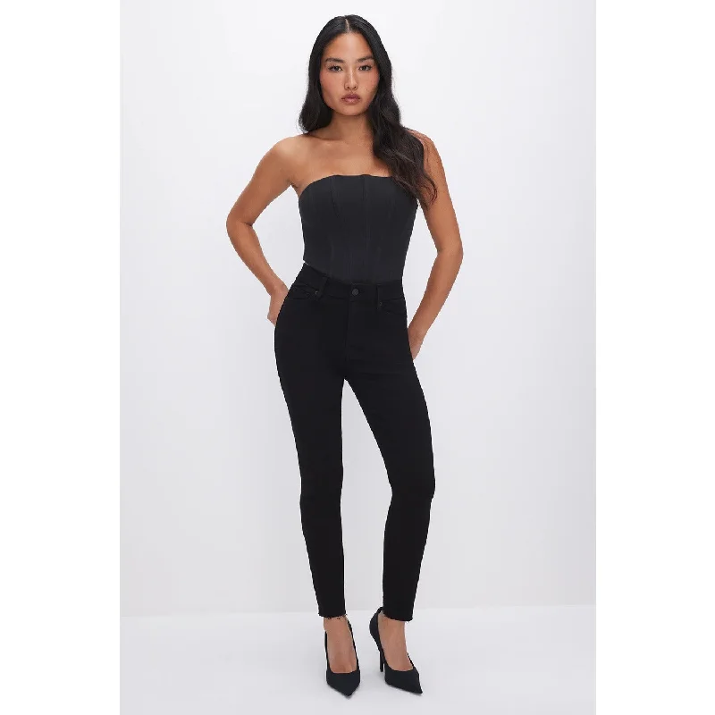 GA Stretchable Skinny Black Jeans Comfortable Drawstring Waist Jeans