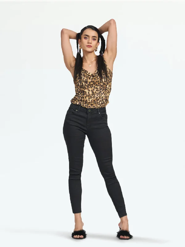 Women's Montreal Black Jeans Chic Ripped Jeans