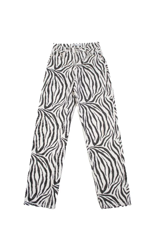 ZARA - Zebra Print Jeans Comfortable Low-Rise Jeans